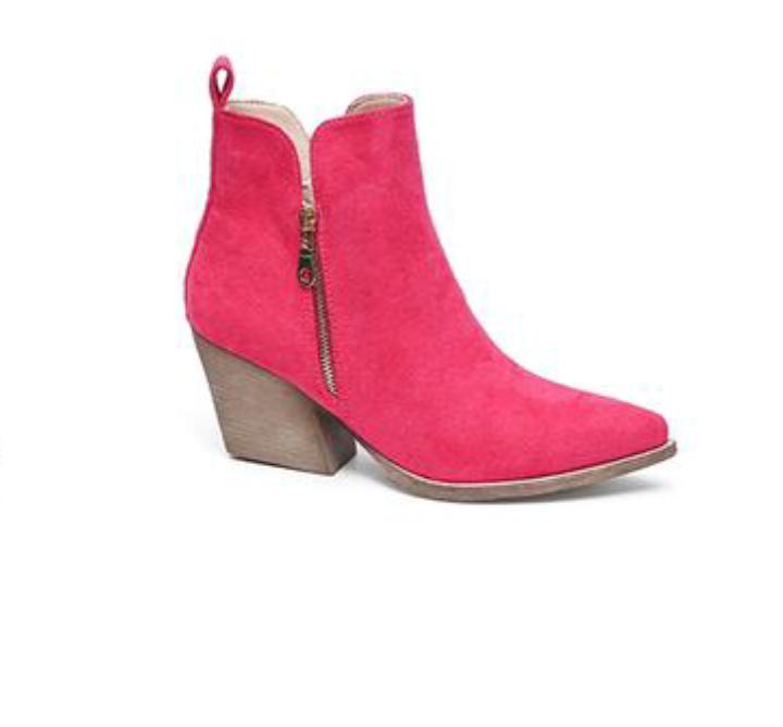 Lyrah Zip Detail Block Heel Ankle Boots - LB Clothing