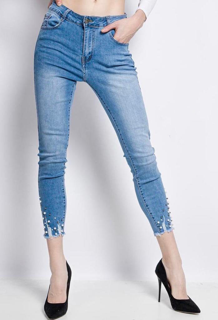 Jasmine Pearl Bottom Denim Jeans - LB Clothing