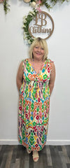 Grace Sleeveless Multi Colour Maxi Dress