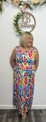 Grace Sleeveless Multi Colour Maxi Dress