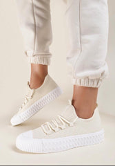 Darcy Lace Up Sock Trainers - Lulu Bella Boutique
