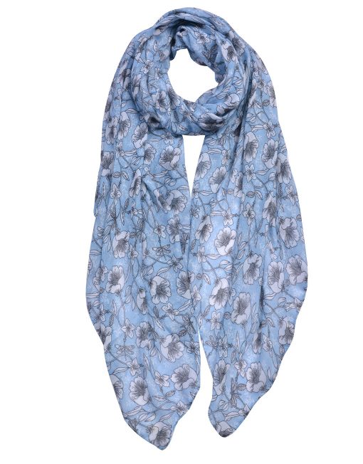 Laci Flower and Dragonfly Print Scarf