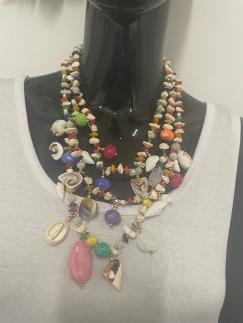 Beverley Shell And Bead Detail Boho Necklace - LB Boutique
