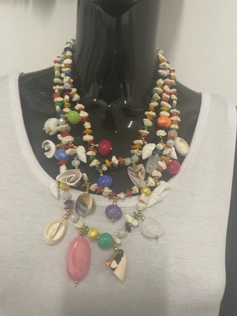 Beverley Shell And Bead Detail Boho Necklace
