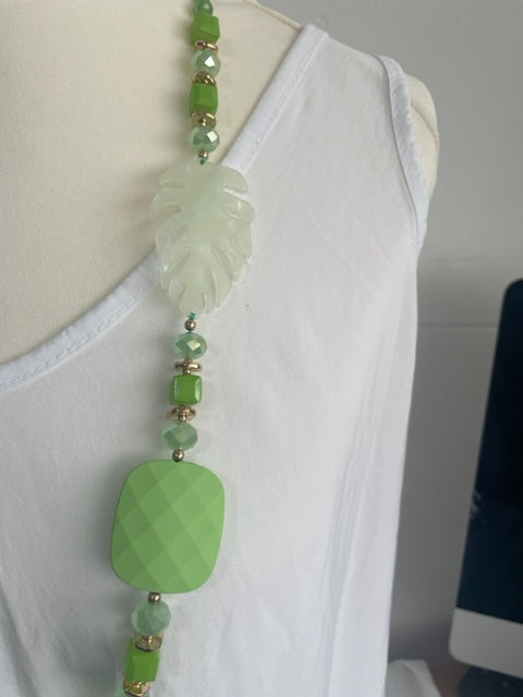 Laurel Leaf And Bead Detail Necklace
